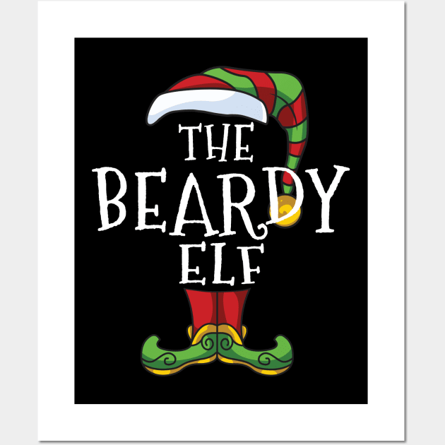 Beardy Elf Family Matching Christmas Holiday Group Gift Pajama beard Wall Art by BeesTeez